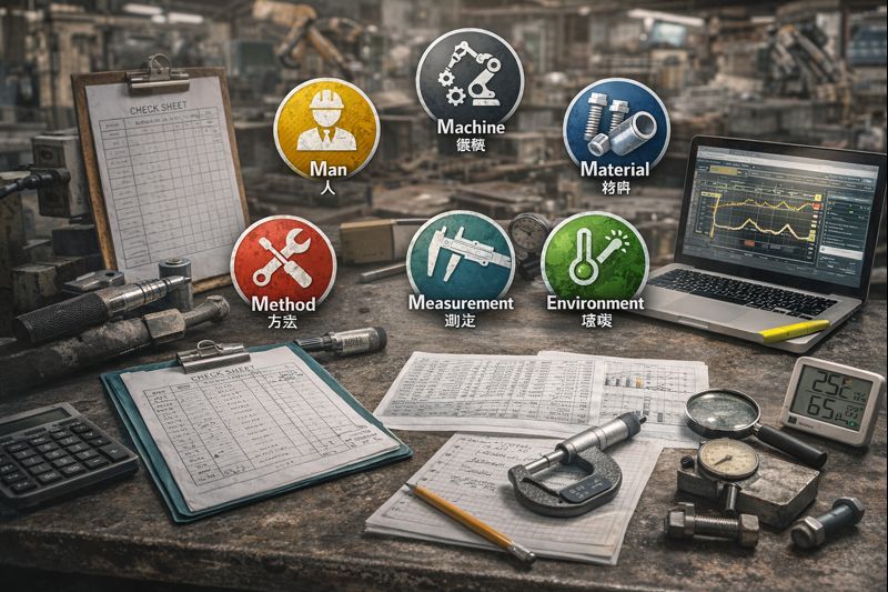 品質不良の原因が見える？！層別の「切り口」5M1E具体例リストとデータの分け方